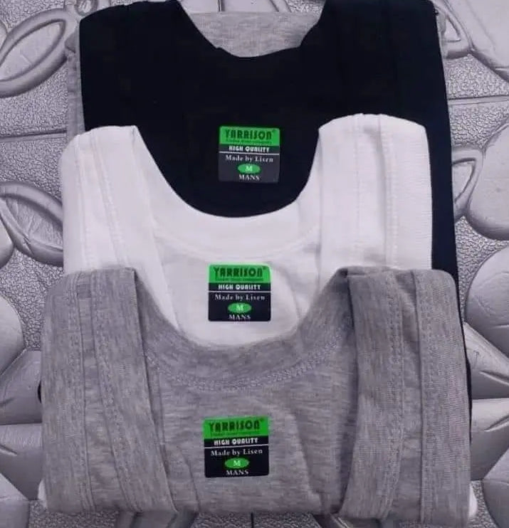 De Lynn 3pcs Yarrison high quality cotton men vest white, black and grey