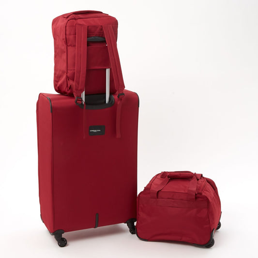 LONDON FOG Red Addington Softshell Suitcases
