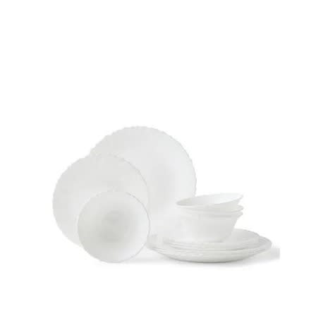 Noon East 12 Piece Opalware Dinner Set For Everyday Use Light