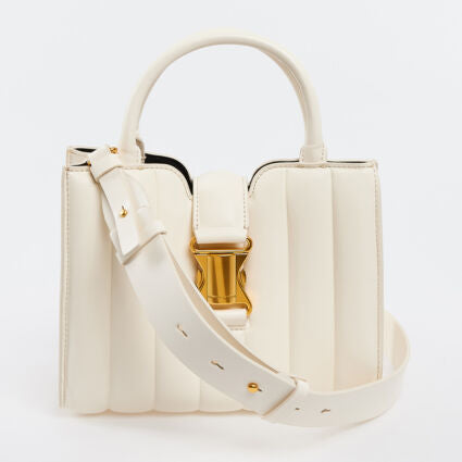 CHARLES & KEITH Cream Quilted Shoulder Bag-Medium