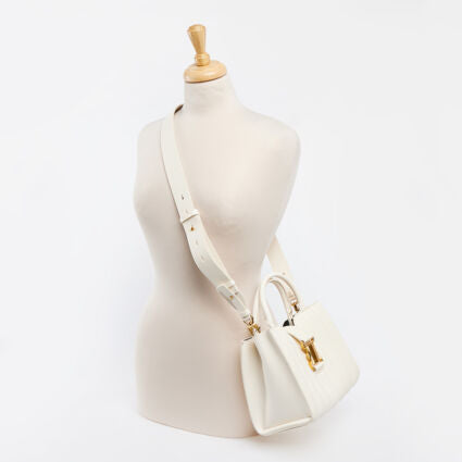 CHARLES & KEITH Cream Quilted Shoulder Bag-Medium