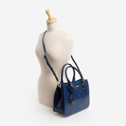 BESSIE  Blue Reptile Effect Work Bag