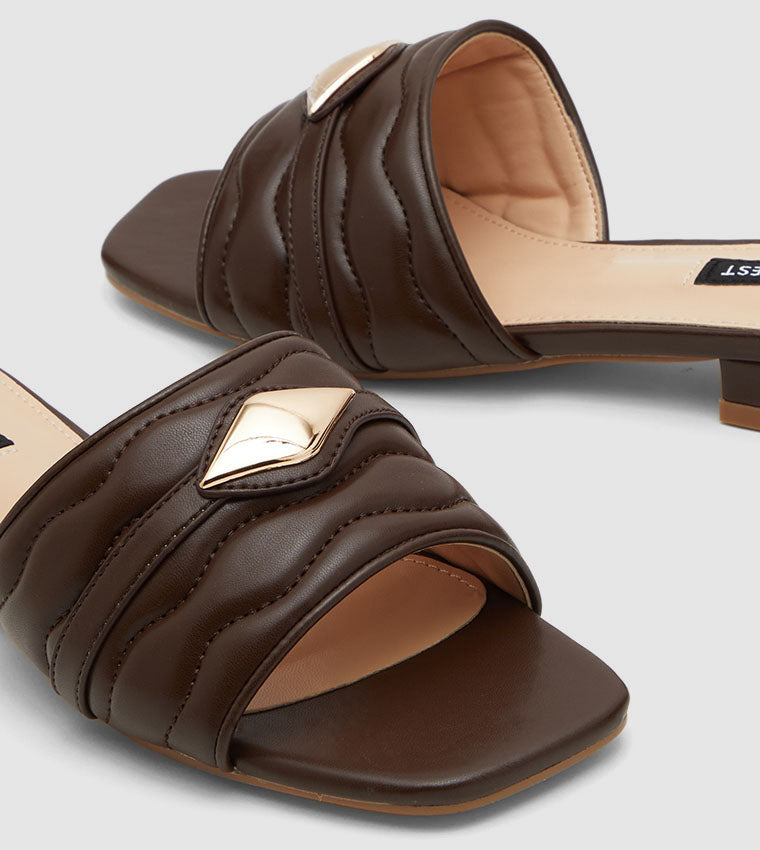 Nine West Metal Accent Slide Sandals