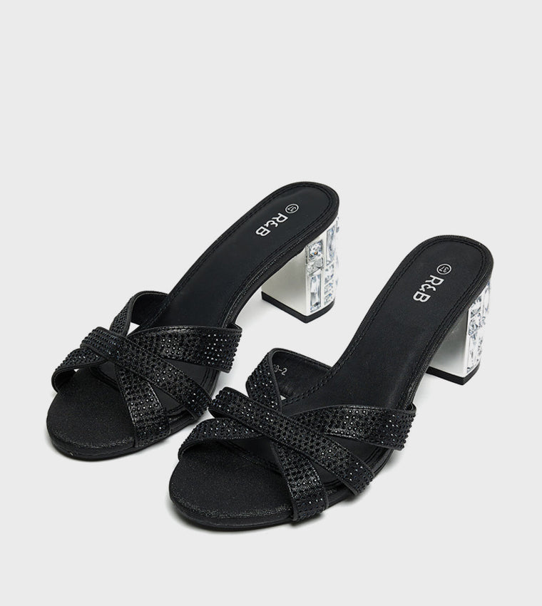 R&B Embellished Heel Sandals