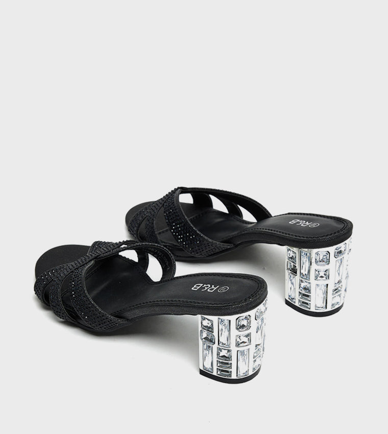 R&B Embellished Heel Sandals