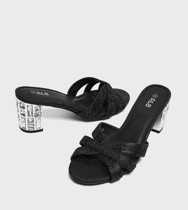R&B Embellished Heel Sandals
