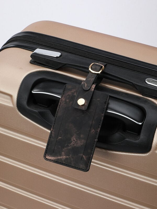Fashion Cover Pu Leather Marble Style Travel ID Credit Card and Luggage tag