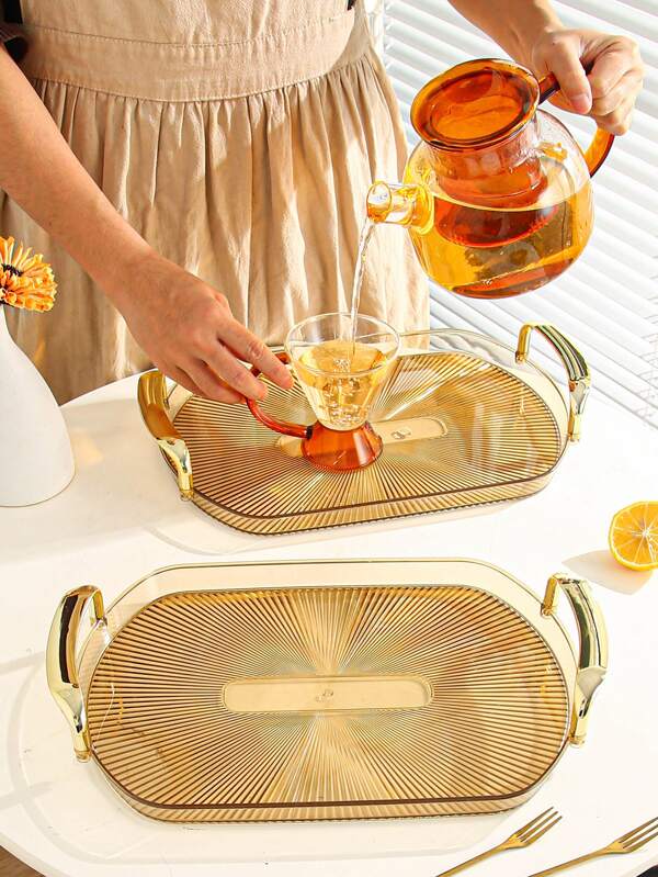SHEIN 1pc Double Handle Oval Tray