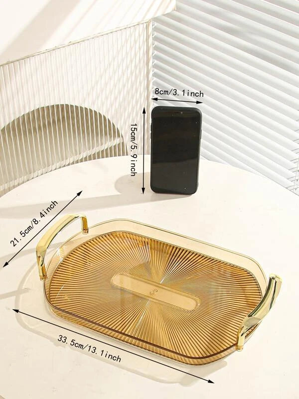 SHEIN 1pc Double Handle Oval Tray