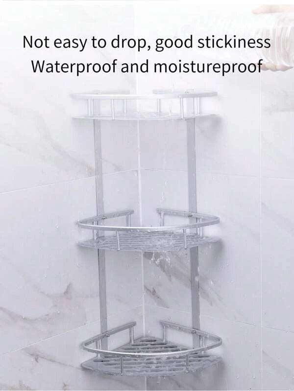 1pc Stainless Steel Bathroom Storage Rack - Silver