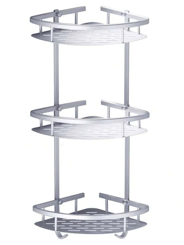1pc Stainless Steel Bathroom Storage Rack - Silver