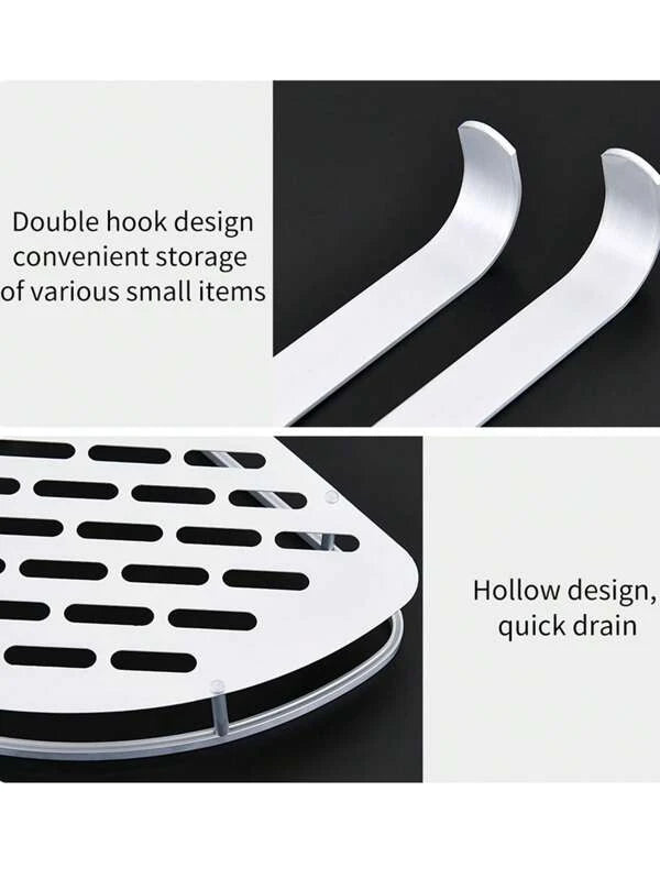 1pc Stainless Steel Bathroom Storage Rack - Silver