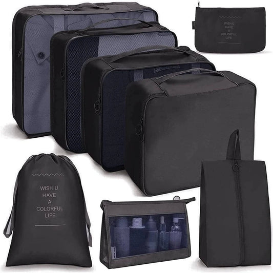 8PCS/Set Organizer Bags for Travel Organizer Bags - BLACK