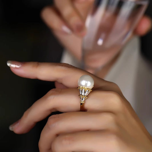 Italian Cultured Royal Ring for Women SJP Adjustable