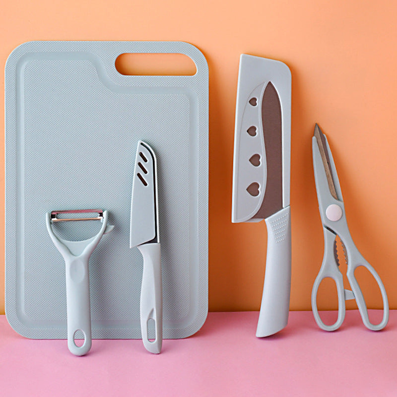 Portable Knife Set Kitchen cutter sets (Pink and blue)