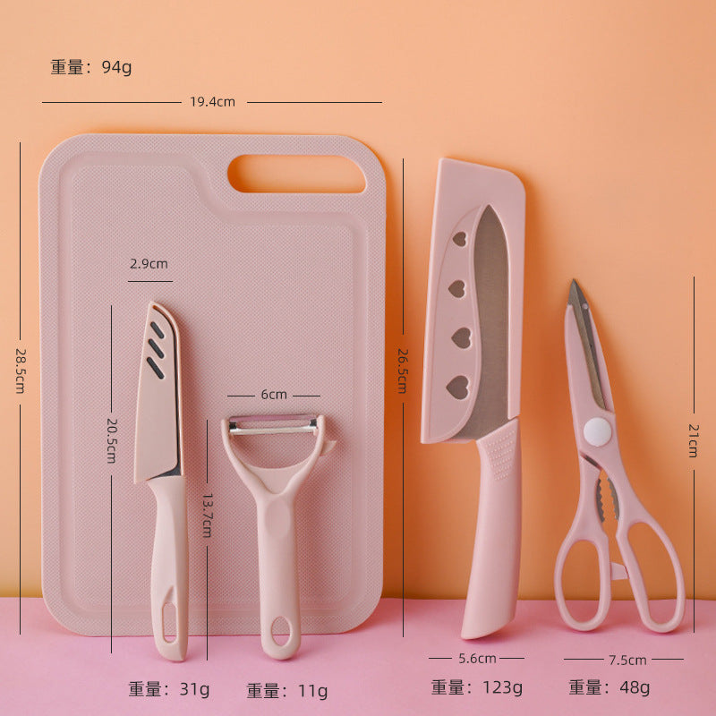Portable Knife Set Kitchen cutter sets (Pink and blue)