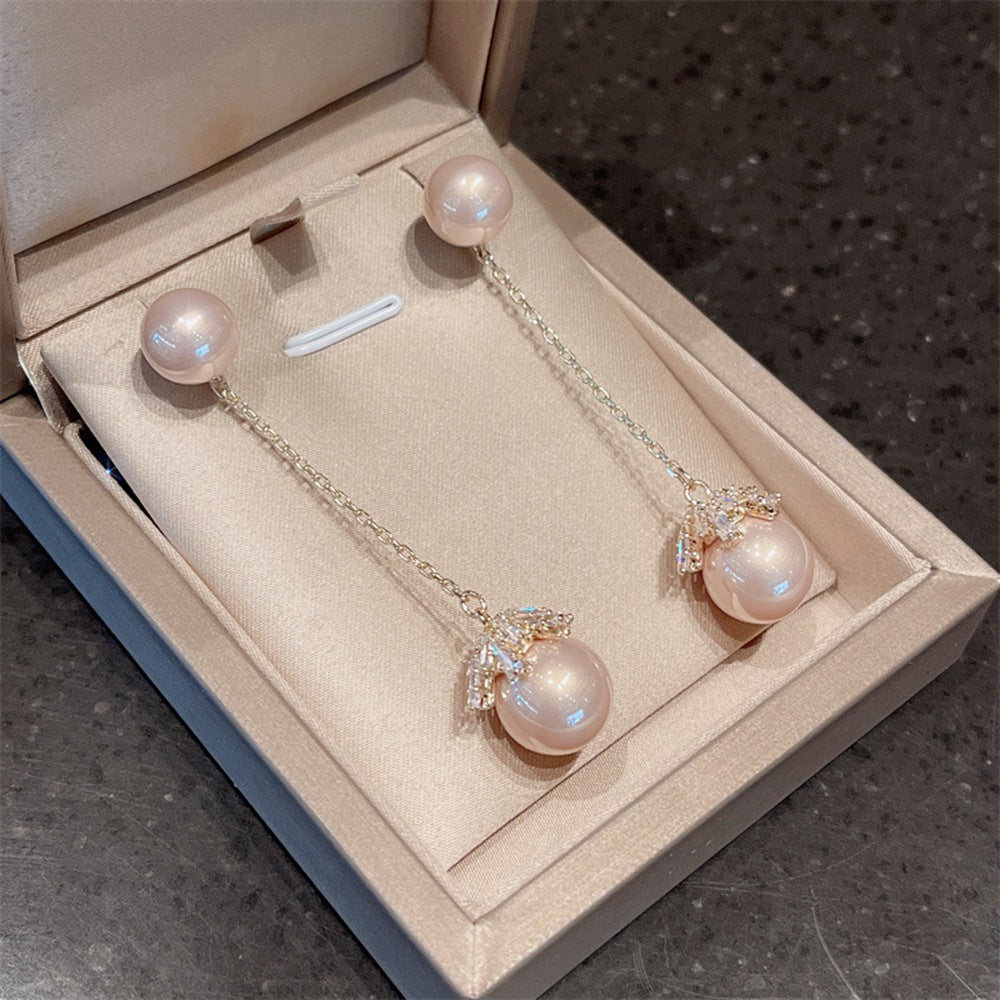 Champagne pink coffee drop earrings SJP