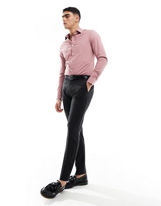 ASOS DESIGN skinny fit shirt in dusty pink