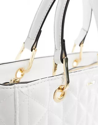 ALDO Glee quilted structured bag in white