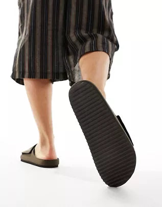 ASOS  Original Penguin velcro strap sandals in brown