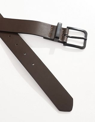 Bershka thin belt in brown
