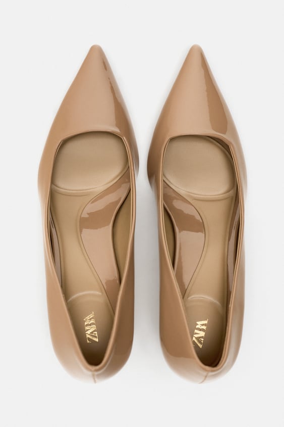 ZARA SHINY HEELED SHOES: Beige – Your Daily Store Online