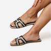 Wheres That From Faux Leather Mae Strapped Slider Sandals Ladies