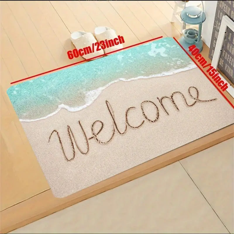 1pc Durable Welcome Doormat, Indoor Outdoor Entrance Mat, Non-slip Dirt Resistance Welcome Mat, Absorbent Bath Mat, Suitable For Living Room, Kitchen, Bedroom, Farmhouse, Kitchen Carpet
