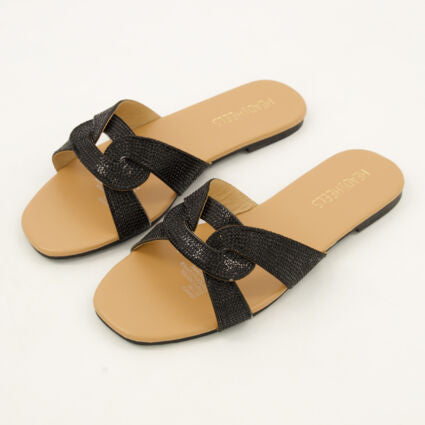 HEAD OVER HEELS Black Jewelled Loop Sandals