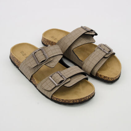 Brave Soul Grey Reptile Effect Sandals