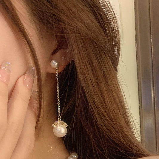 Champagne pink coffee drop earrings SJP