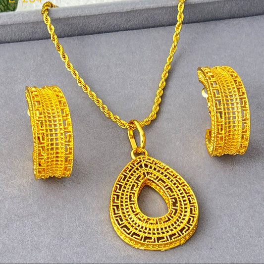 2 piece Nepal 24k gold plated necklace set SJP
