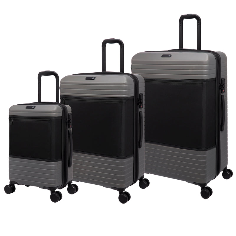 IT Luggage Hi Impakt Expandable Attuned - 3pc Set (Charcoal)