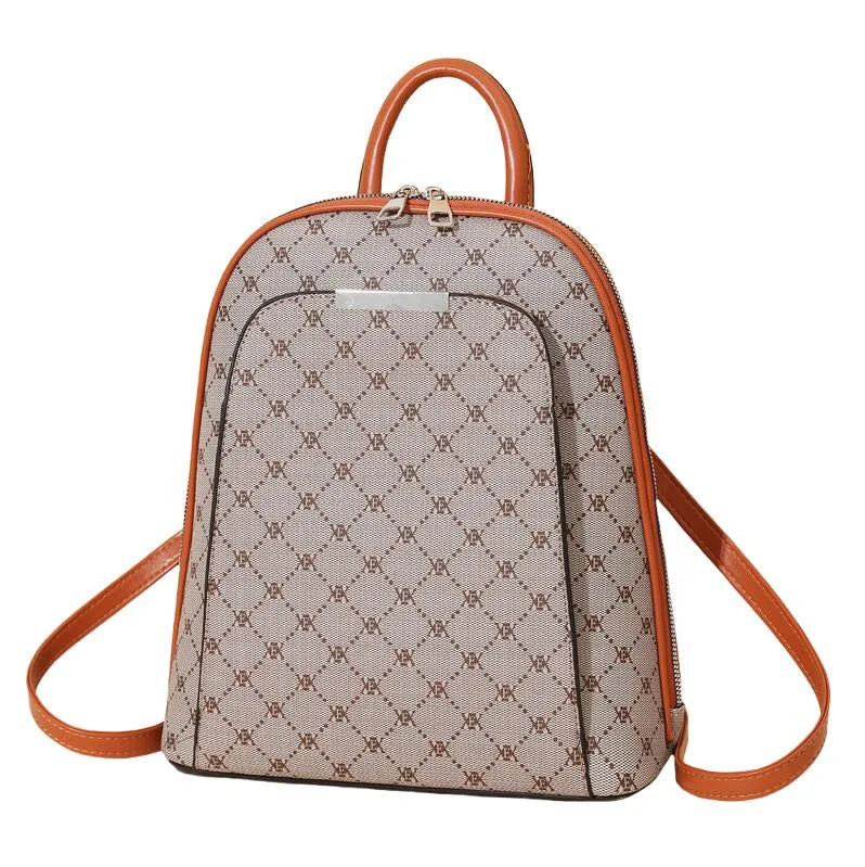 Women fashion travel personality backpack Khaki