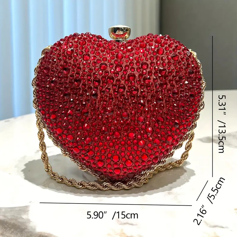 Cute Heart Shaped Clutch Purse-Red SJP