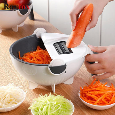 Generic 5 Multi-Functional Interchangeable Cutter With Drain Basket White/Grey 23.5cm
