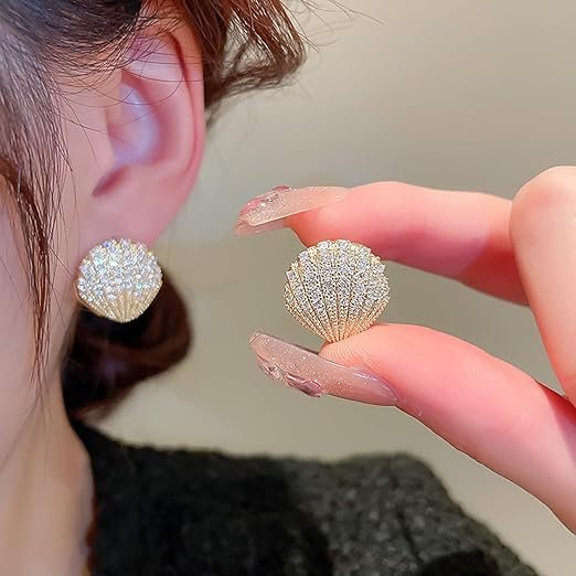 Huitan Misty Rhinestone Gold Plated Earrings