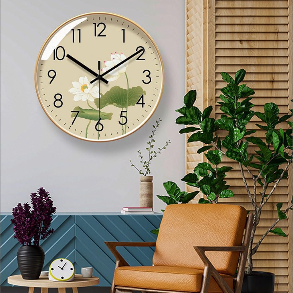 Automatic time-synchronizing Orchid Flower Silent Wall Clock