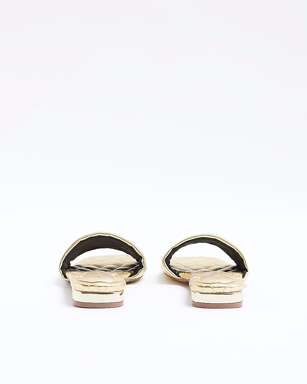 RIVER ISLAND GOLD WIDE FIT PADDED SLIDERS