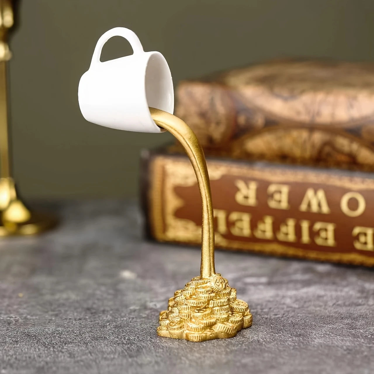 1pc Small Fun Golden Coin Floating Decorative ornaments suspended coffee cup