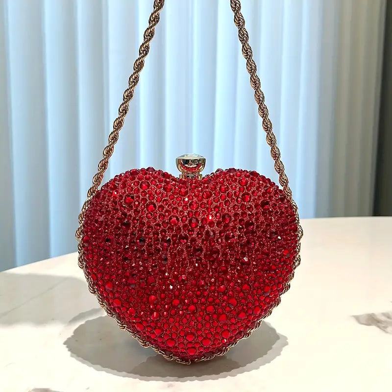 Cute Heart Shaped Clutch Purse-Red SJP