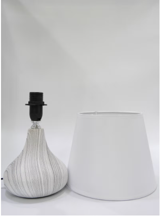 BABAZAM Premium Ceramic Table Lamp Stylish Home Décor with Elegant Illumination with High Quality Fabric Shade 31x20x11cm Multicolor