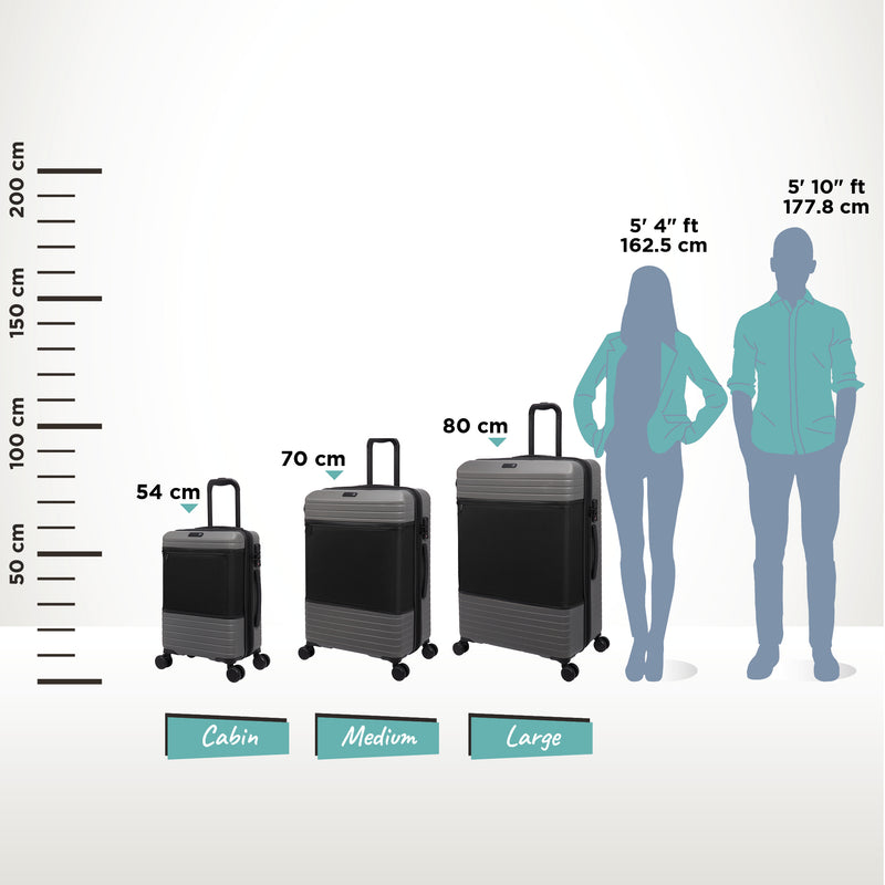 IT Luggage Hi Impakt Expandable Attuned - 3pc Set (Charcoal)