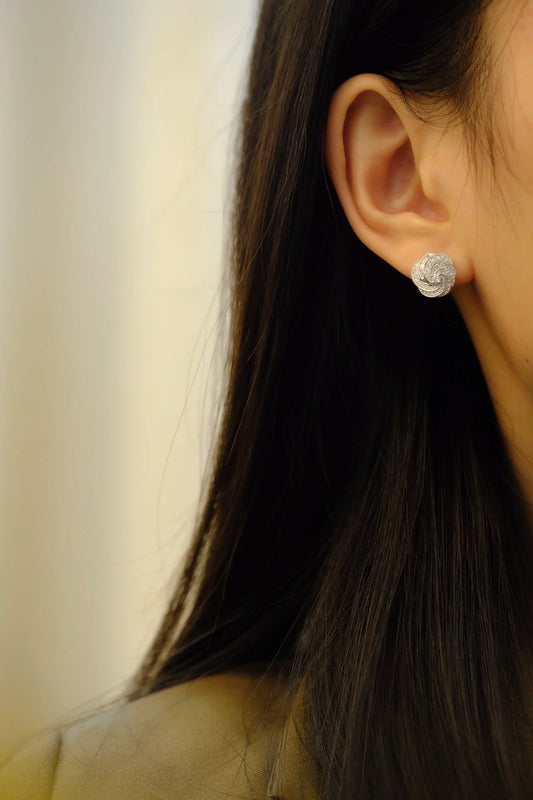 Micro Silver high class stud earrings SJP