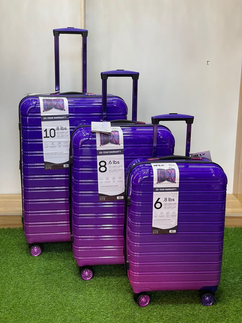 BoxVault iFly Smart Set of three Lugggage - Midnight Berry { multicolour}