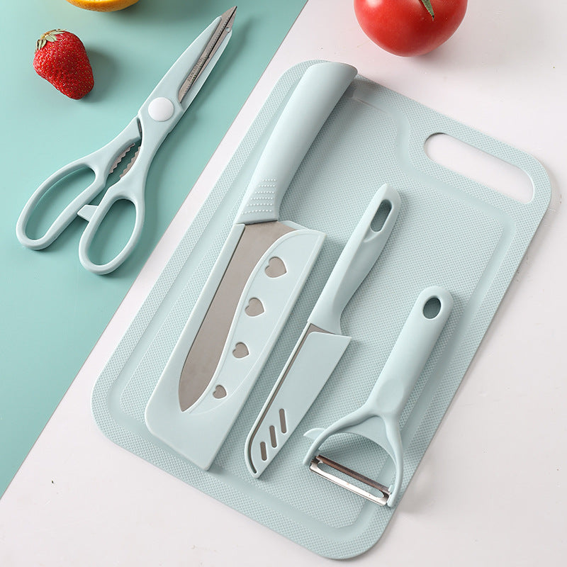 Portable Knife Set Kitchen cutter sets (Pink and blue)