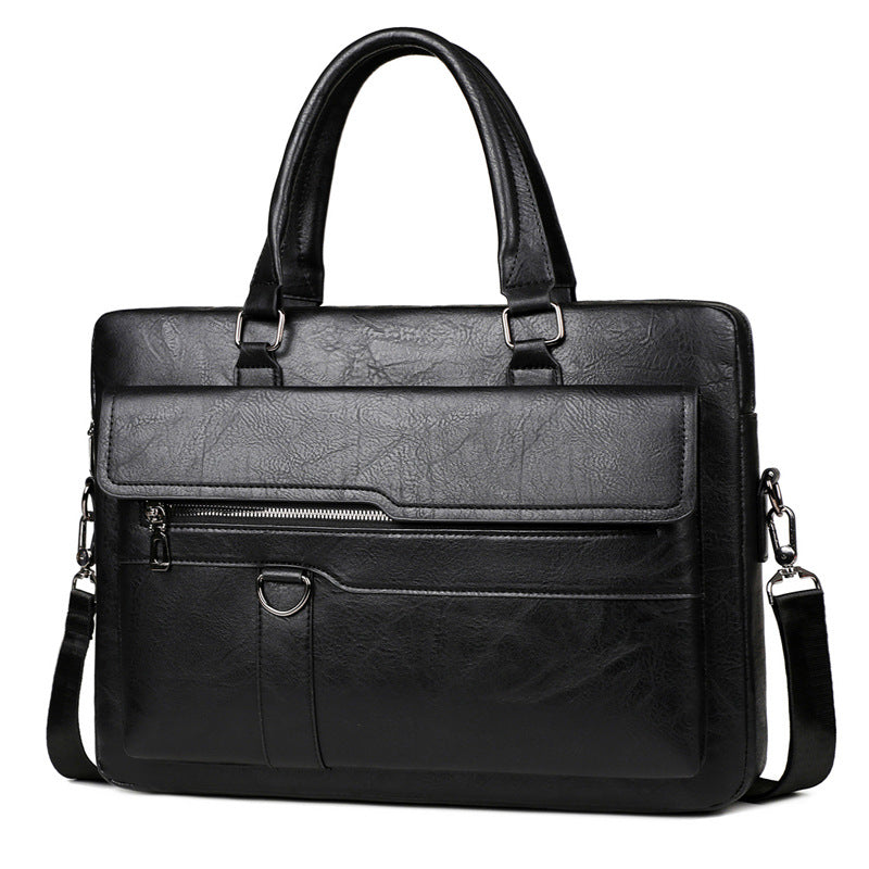 New Men design business briefcase computer and document leather bag- black