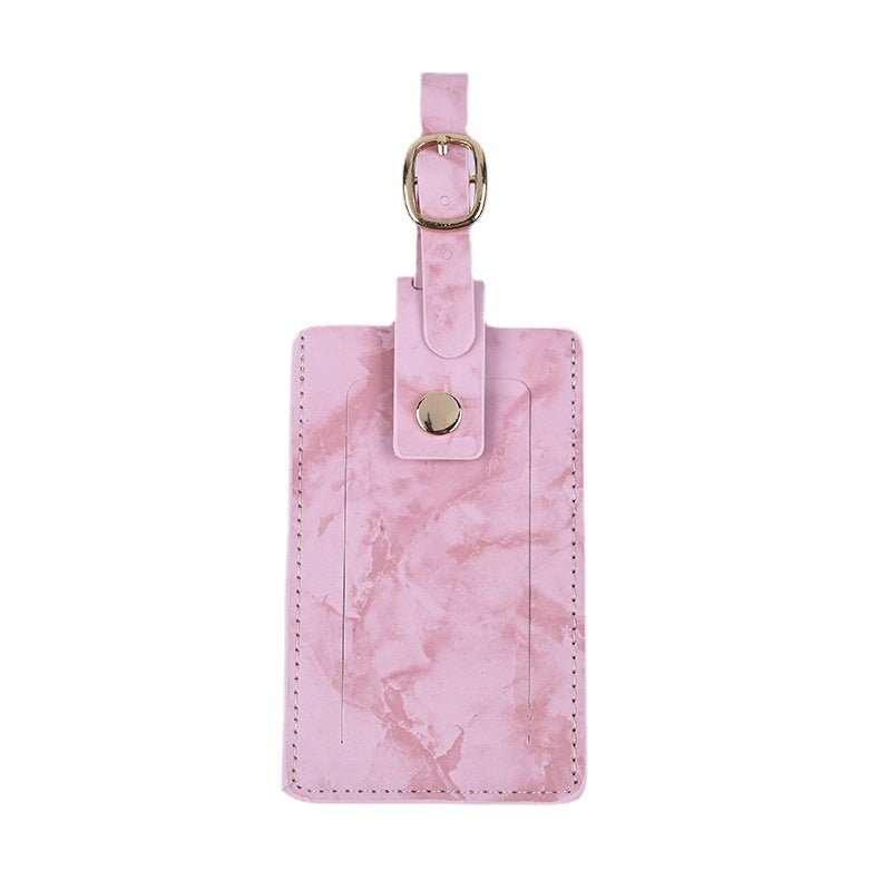 Fashion Cover Pu Leather Marble Style Travel ID Credit Card and Luggage tag