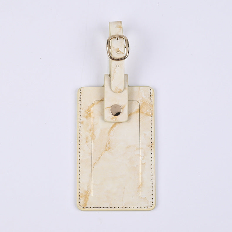 Fashion Cover Pu Leather Marble Style Travel ID Credit Card and Luggage tag