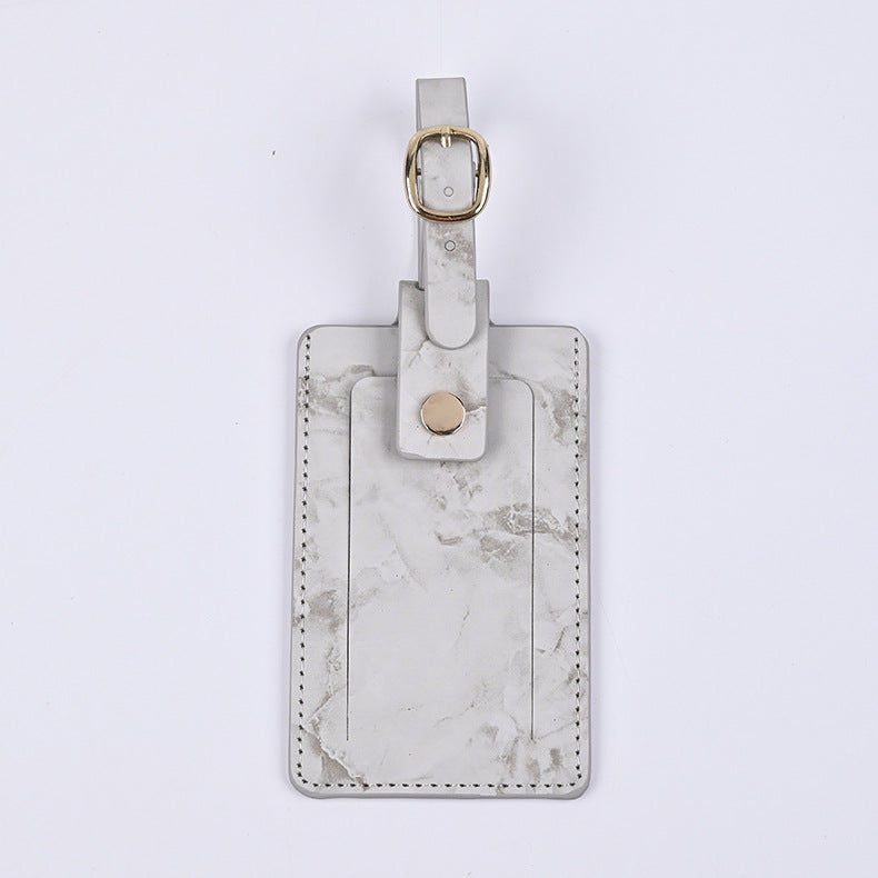Fashion Cover Pu Leather Marble Style Travel ID Credit Card and Luggage tag